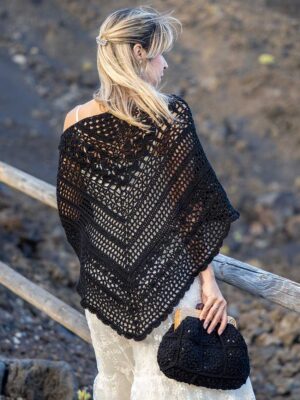 Chal crochet pico color negro