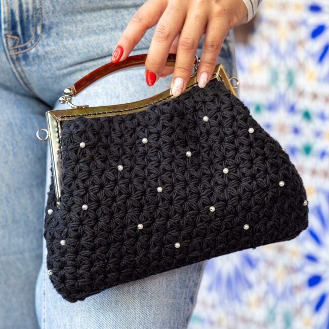 Bolso noche perlada, betsaida jorge artesana